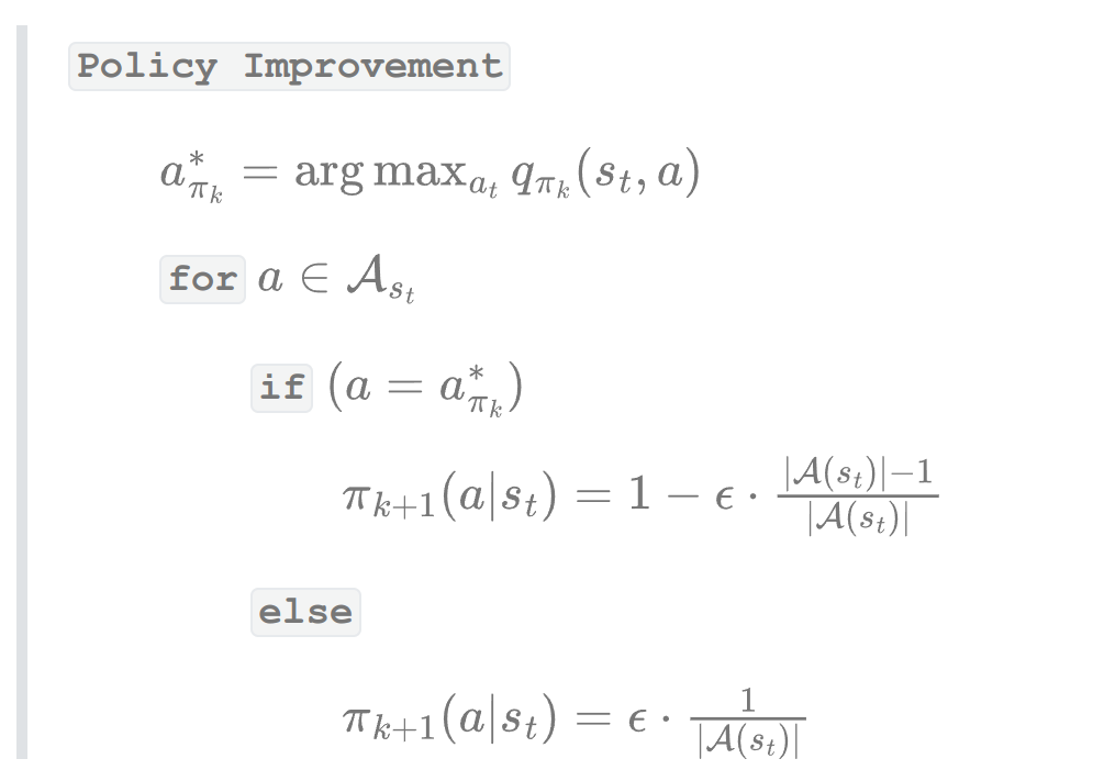 epsilon greedy policy improvement
