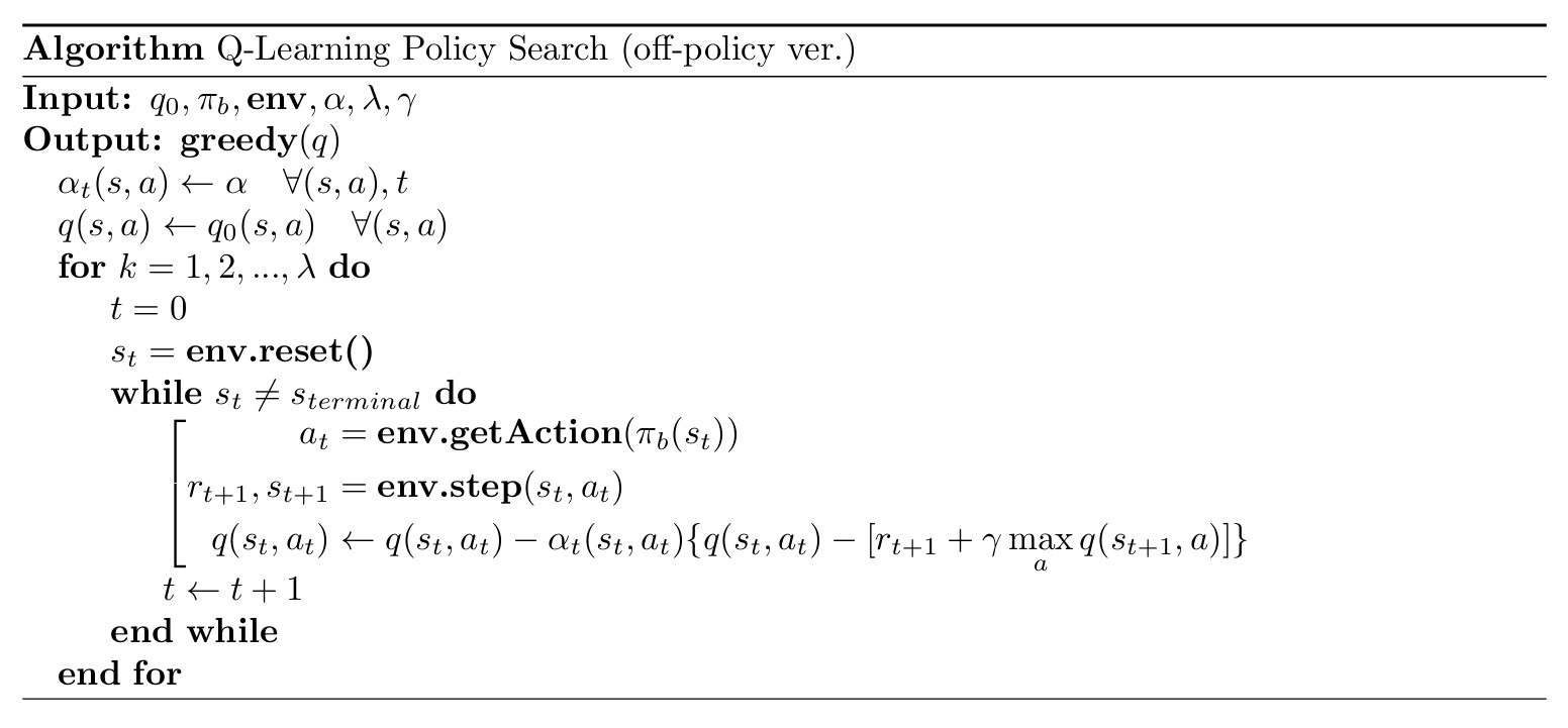 pseudo code off-policy